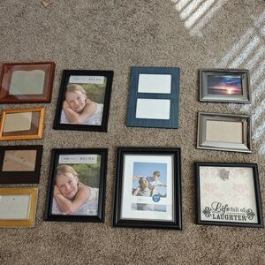 Assorted Picture Frame Set - Black, Brown, Gold, Silver